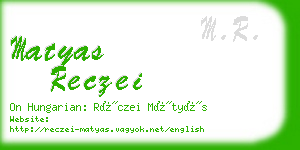 matyas reczei business card